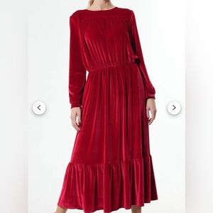 Ruffled Tiered Midi Multicolored Gown